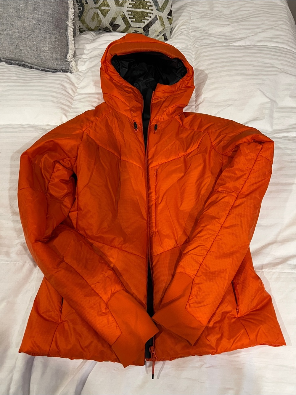 Women’s Orange Hooded Puffer Jacket